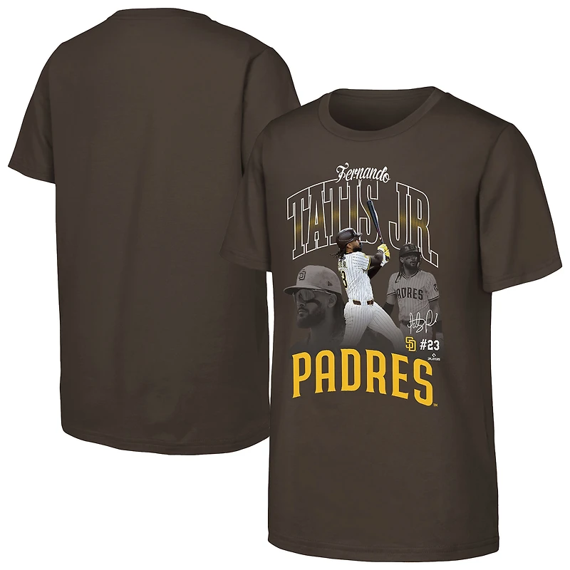 T-shirt graphique Fernando Tatis Jr. Brown des Padres de San Diego pour jeunes