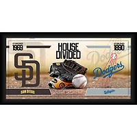 Collage de baseball encadré de 10" x 20" des Padres de San Diego contre les Dodgers de Los Angeles