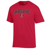 T-shirt avec logo Arch Over des Aztèques de San Diego State, champion masculin, Cardinal