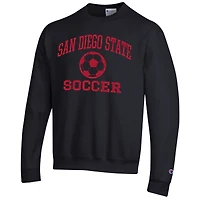 Men's Champion Black San Diego State Aztecs Soccer Icon Powerblend Pullover Sweatshirt