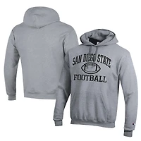 Men's Champion  Gray San Diego State Aztecs Football Eco Powerblend Pullover Hoodie