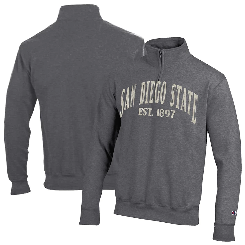 Men's Champion  Heather Gray San Diego State Aztecs Established Date Quarter-Zip Pullover