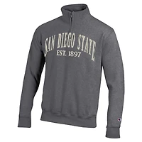 Pull à col zippé Champion Heather Gray San Diego State Aztecs pour homme