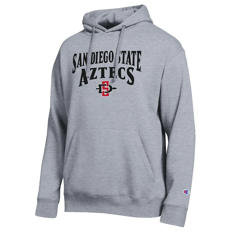Sweat à capuche Champion pour homme, gris chiné, de l'équipe des Aztecs San Diego State.
