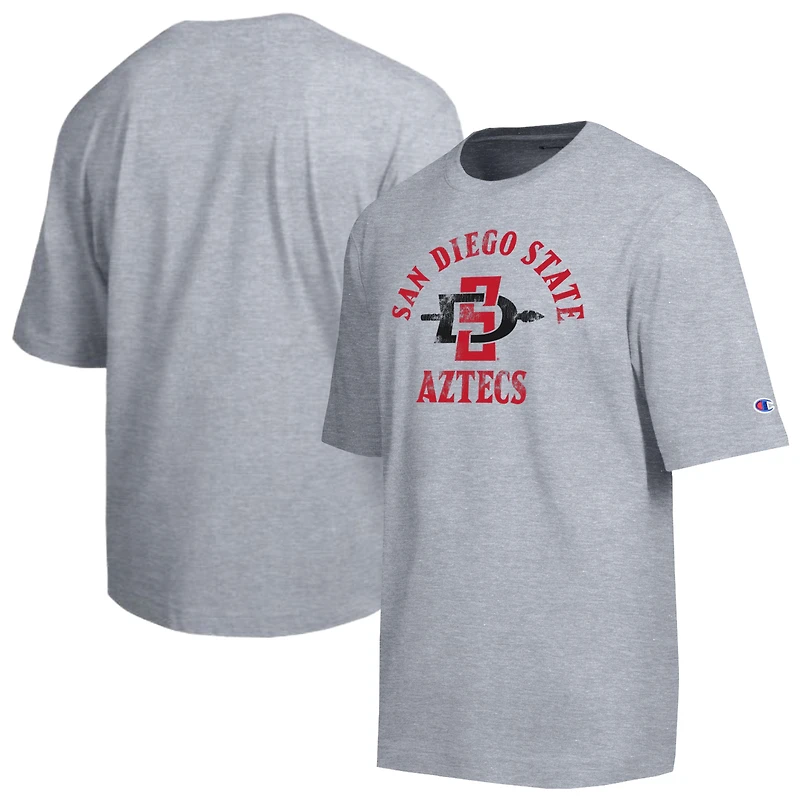 Men's Champion  Heather Gray San Diego State Aztecs Weathered Team T-Shirt