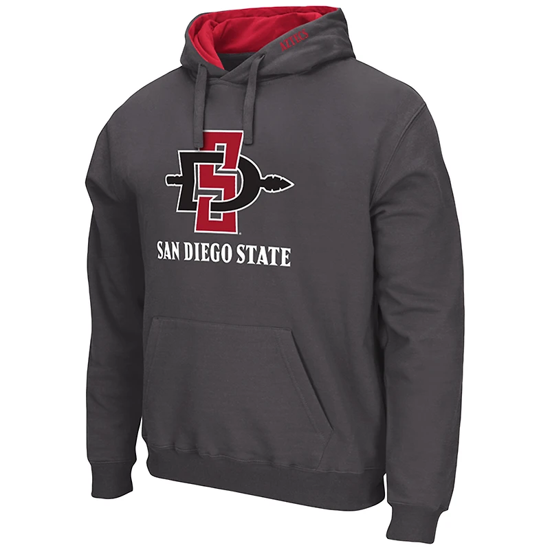 Sweat à capuche pour homme Colosseum Charcoal San Diego State Aztecs Arch & Logo 3.0