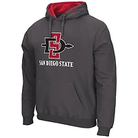 Sweat à capuche pour homme Colosseum Charcoal San Diego State Aztecs Arch & Logo 3.0