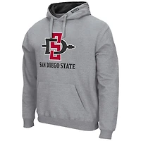 Men's Colosseum Heather Gray San Diego State Aztecs Arch & Logo 3.0 Pullover Hoodie