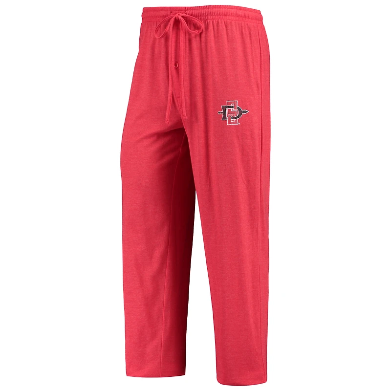 Ensemble de nuit pour homme Concepts Sport Cardinal/Heathered Charcoal San Diego State Aztecs Meter, haut à manches longues et pantalon
