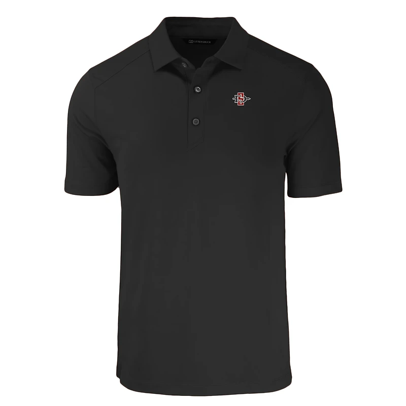 Men's Cutter & Buck Black San Diego State Aztecs Big Tall Forge Eco Stretch Recycled Polo