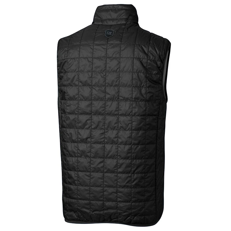 Men's Cutter & Buck Black San Diego State Aztecs Big Tall Rainier PrimaLoft Eco Full-Zip Puffer Vest