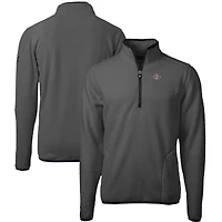 Veste polaire à fermeture éclair quart de tour Cascade Eco Sherpa pour homme, gris/noir, Cutter & Buck, San Diego State Aztecs