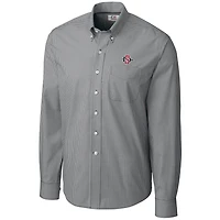 Chemise boutonnée à manches longues pour homme Cutter & Buck Heather Charcoal San Diego State Aztecs Epic Easy Care Gingham Big Tall