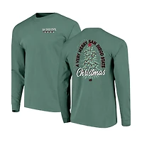 Men's Image One Light Green San Diego State Aztecs Holiday Long Sleeve T-Shirt