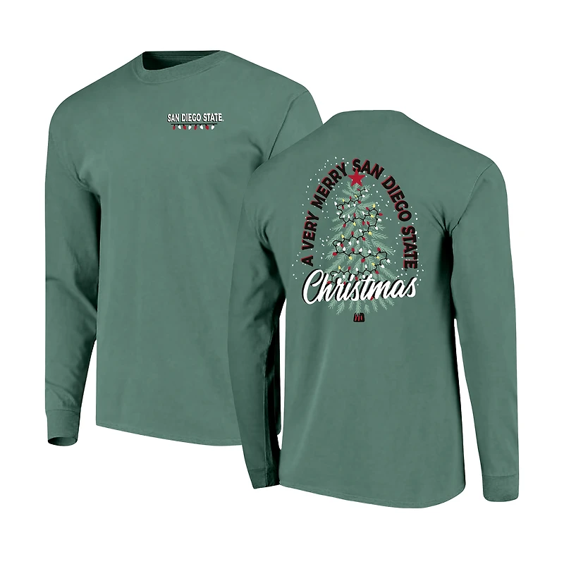 T-shirt à manches longues pour homme Image One vert clair San Diego State Aztecs Holiday