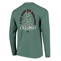 Men's Image One Light Green San Diego State Aztecs Holiday Long Sleeve T-Shirt