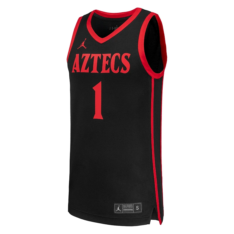 Maillot de basketball réplique Jordan Brand n° 1 noir des Aztecs San Diego State pour homme