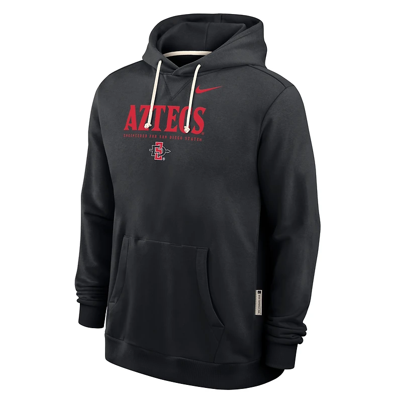 Sweat à capuche Nike noir San Diego State Aztecs 2025 Sideline Standard Issue Dri-FIT pour homme