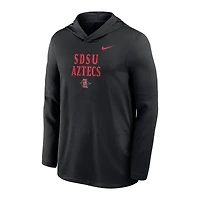 Haut à capuche léger Nike noir San Diego State Aztecs Sideline Dri-FIT pour homme