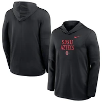 Haut à capuche léger Nike noir San Diego State Aztecs Sideline Dri-FIT pour homme