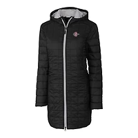 Women's Cutter & Buck Black San Diego State Aztecs Rainier Primaloft Eco Hooded Long Coat