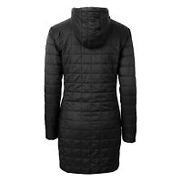Women's Cutter & Buck Black San Diego State Aztecs Rainier Primaloft Eco Hooded Long Coat