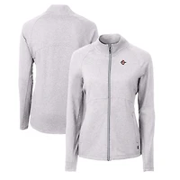 Veste zippée intégrale recyclée en tricot écologique Adapt pour femme, gris chiné, des Aztèques de San Diego State, Cutter & Buck