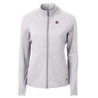 Veste zippée intégrale recyclée en tricot écologique Adapt pour femme, gris chiné, des Aztèques de San Diego State, Cutter & Buck