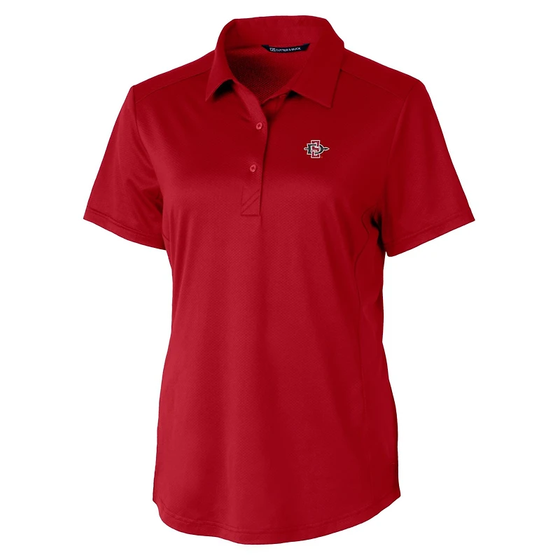 Women's Cutter & Buck Red San Diego State Aztecs Prospect Textured Stretch Polo
