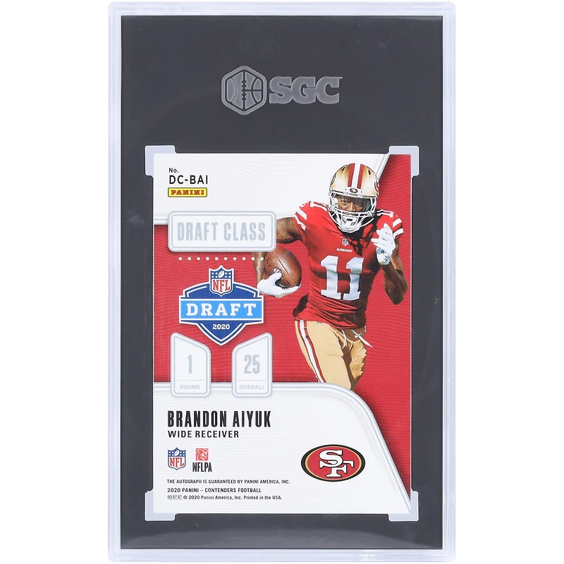Brandon Aiyuk San Francisco 49ers Autographed 2020 Panini Contenders Gold Draft Class #DC-BAI #18/20 SGC Authenticated 8.5/10 Rookie Card