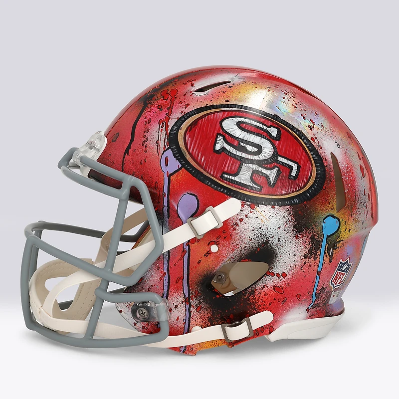 Brock Purdy San Francisco 49ers Autographed Riddell Speed Authentic Helmet - Art by Shawn Voelker - NF70444450