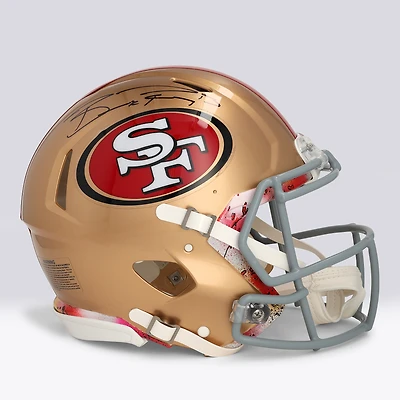 Casque Riddell Speed Authentic autographié par Brock Purdy (49ers de San Francisco) - Illustration de Shawn Voelker - NF70444450