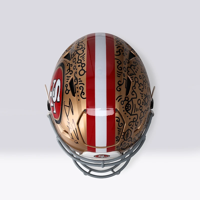 Casque Riddell Speed ​​Flex Authentic autographié par Brock Purdy des 49ers de San Francisco - Illustration d'Alex Alpert - Édition limitée n° 1/1