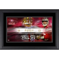 Brock Purdy San Francisco 49ers Facsimile Signature Framed 10" x 18" Player Nameplate Collage