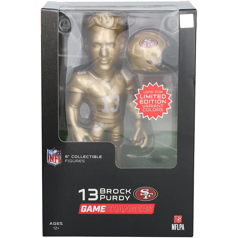 Figurine en vinyle rare de 15 cm, couleur unie, Brock Purdy, San Francisco 49ers, série 5, GameChangers