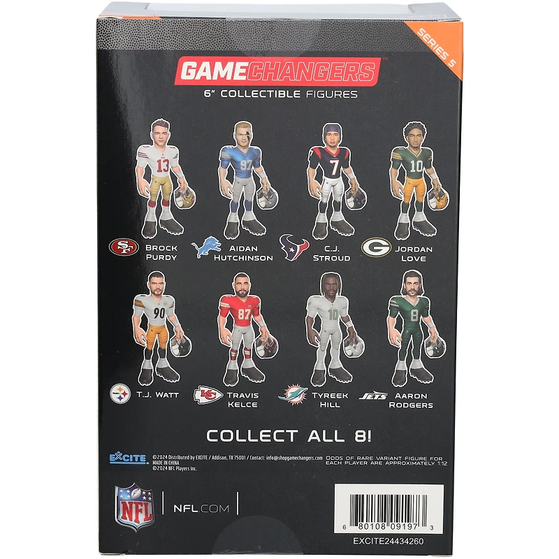 Figurine en vinyle rare de 15 cm, couleur unie, Brock Purdy, San Francisco 49ers, série 5, GameChangers