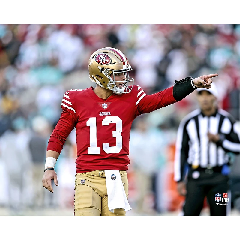 Brock Purdy San Francisco 49ers Unsigned Signals for the First Down Photograph