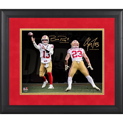 Christian McCaffrey & Brock Purdy San Francisco 49ers Facsimile Signature Framed 11" x 14" Spotlight Photograph
