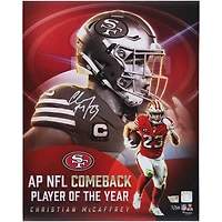 Photo collage autographiée de Christian McCaffrey (49ers de San Francisco), format 40 x 50 cm, récompensant le joueur de retour de l'année 2025 en NFL - Édition limitée à 50 exemplaires