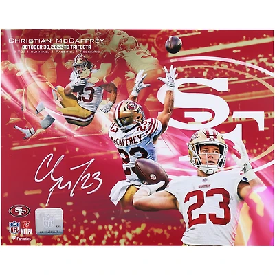 Christian McCaffrey San Francisco 49ers Autographed 8" x 10" TD Trifecta Collage Photograph