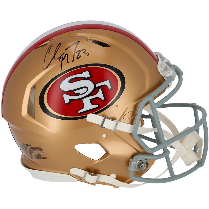 Casque authentique Riddell Speed ​​autographié par Christian McCaffrey des 49ers de San Francisco