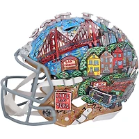 Christian McCaffrey San Francisco 49ers Autographed Riddell Speed Authentic Helmet - Art by Charles Fazzino - NR81050444