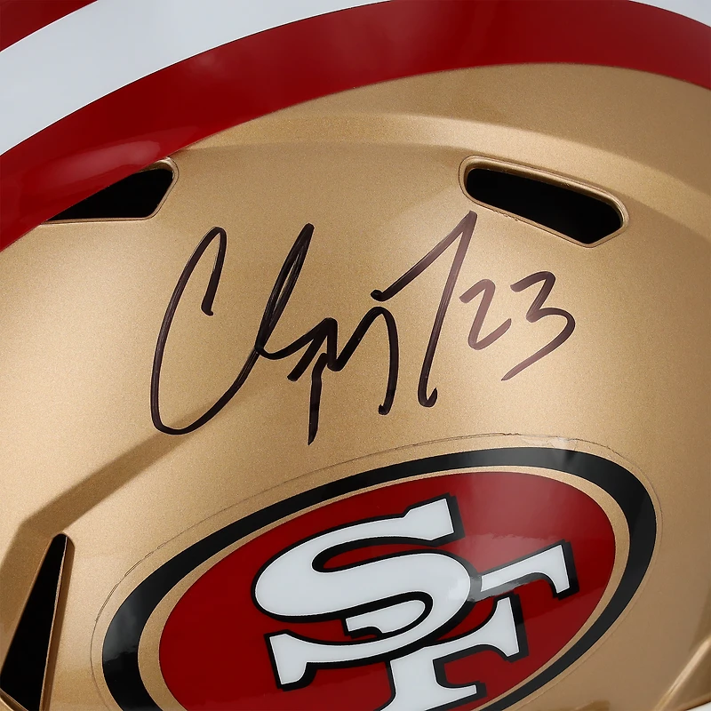 Christian McCaffrey San Francisco 49ers Autographed Riddell Speed Replica Helmet