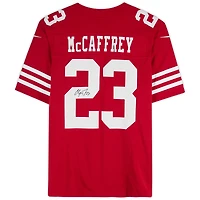 Maillot Nike Scarlet dédicacé par Christian McCaffrey des 49ers de San Francisco
