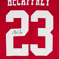 Maillot Nike Scarlet dédicacé par Christian McCaffrey des 49ers de San Francisco