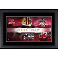 Christian McCaffrey San Francisco 49ers Fac-similé Signature Encadré 10" x 18" Plaque signalétique du joueur Collage