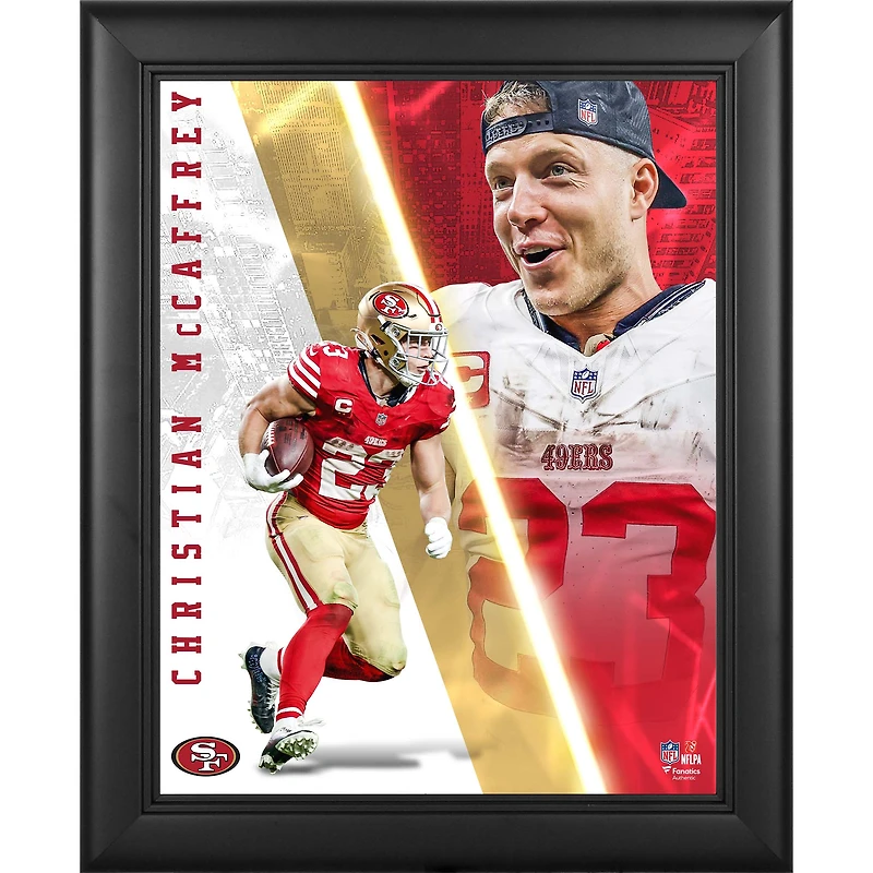 Christian McCaffrey San Francisco 49ers Framed 13" x 16" Radiance Collage