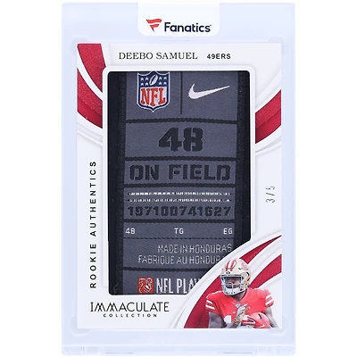 Deebo Samuel San Francisco 49ers 2019 Panini Immaculate Collection Rookie Authentic Material Laundry Tag Relic #RL-17 #3/5 Rookie Card
