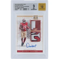 Deebo Samuel San Francisco 49ers Autographed 2019 Panini Impeccable Elegance Rookie Helmet & Glove Dual 3 Color Relics #117 #11/15 BGS Authenticated 9/10 Rookie Card - 9.5,9,8.5,9 Subgrades