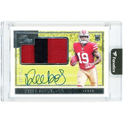 Carte de recrue autographiée Deebo Samuel des 49ers de San Francisco, collection Panini One Dual-Color Jersey Relic 2019, n° 14, n° 179/199